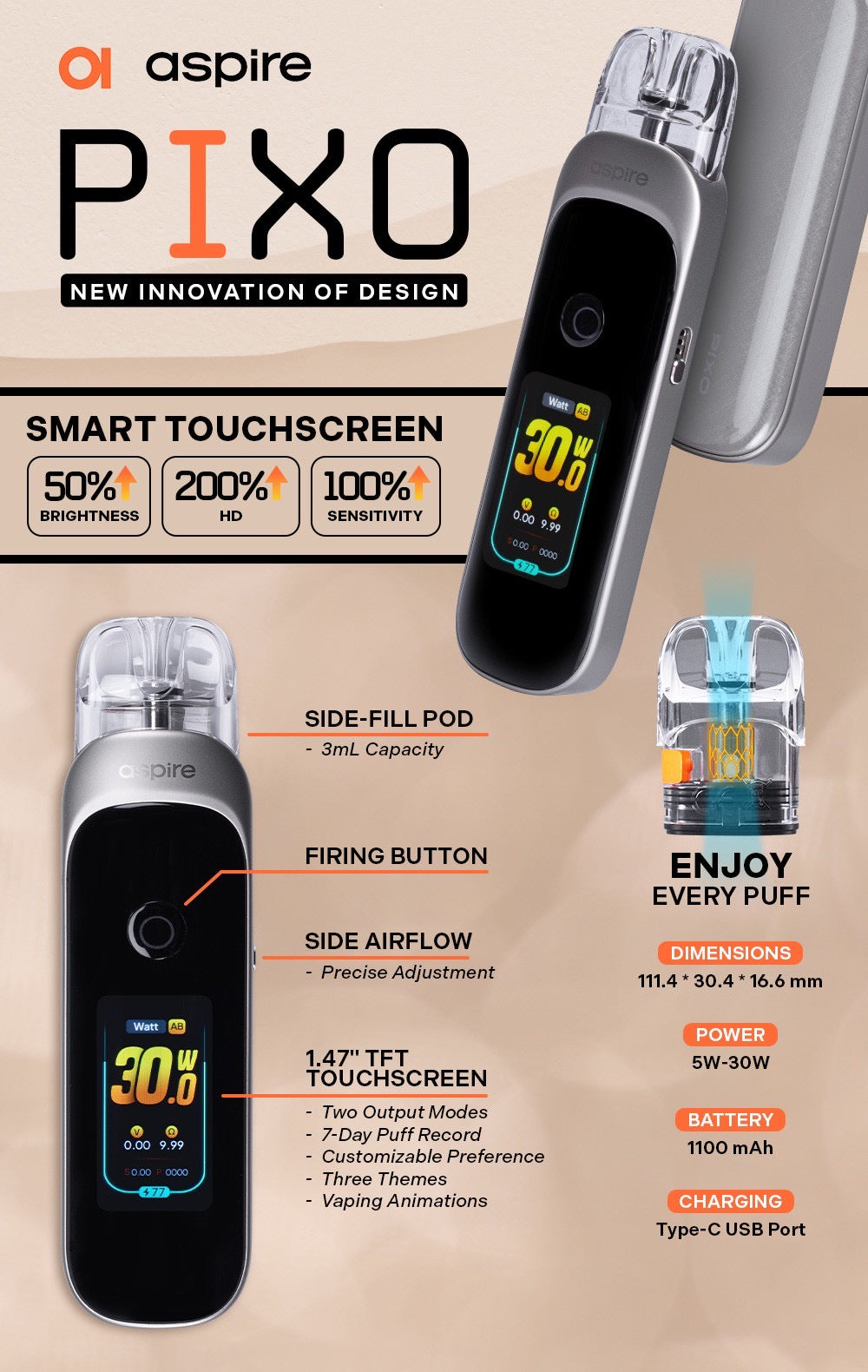 Aspire Pixo POD 霧克斯